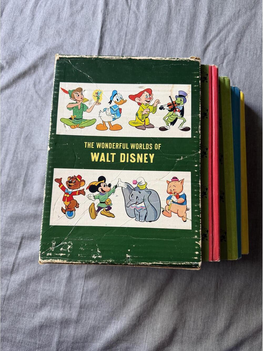 1965 The Wonderful Worlds of Walt Disney 4 Book Boxed Set Golden Press Vintage